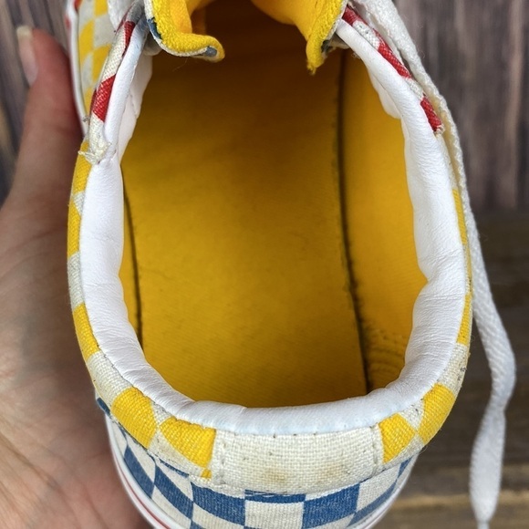 Kids Vans Shoes Red, Yellow & Blue Checks- Size 2 - Picture 11 of 12